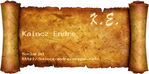 Kaincz Endre névjegykártya