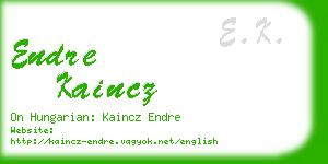 endre kaincz business card